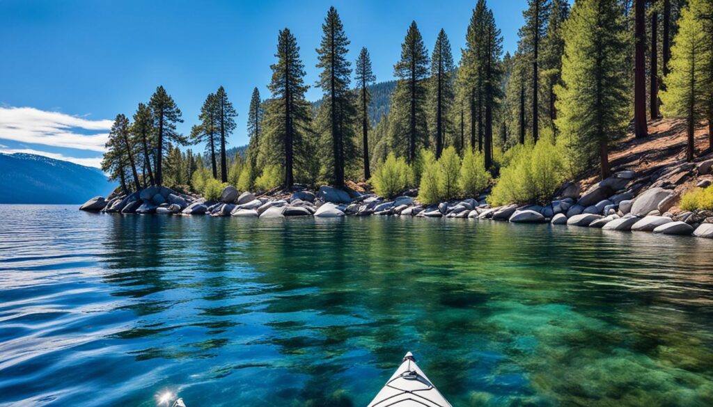 Lake Tahoe stunning views from kayaking