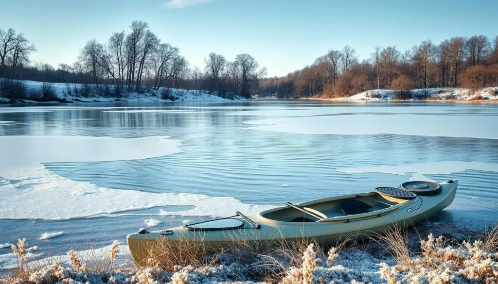 Water conditions for winter paddling